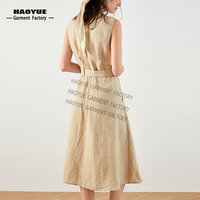 Fabricant de vêtements Vêtements pour femmes de luxe personnalisés Vêtements pour dames Robes décontractées Robe en lin pour femmes