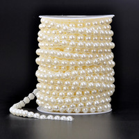 8MM de large blanc Beige fil de coton demi-cercle perles chaîne perles collier dentelle ruban d'habillage pour robe de mariée
