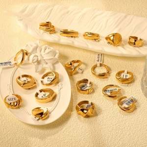 Lastest Bulk Anti Tarnish 14k 18k PVD Gold Plated Custom Wedding <b>Stainless</b> <b>Steel</b> <b>Rings</b> Design <b>Ring</b> for Man Women - Product Image 3