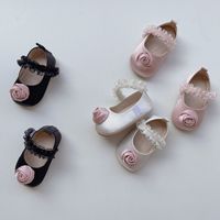 Chaussures de princesse 3D à fleurs pour nouveau-né, chaussures douces pour bébé fille, chaussures d'anniversaire mignonnes
