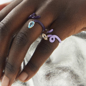 CANNER Simple S925 Bague ajustable en argent sterling avec zircon goutte d'eau et émail couleur bonbon - Product Image 4