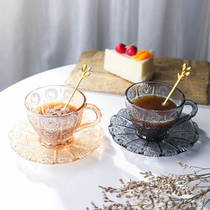 Elegante juego de taza y platillo de café de vidrio de estilo europeo, minimalista Home Café Essentials, duradero para Espresso, té y capuchino - Product Image 4