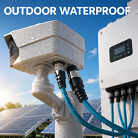 Câble Ethernet industriel étanche M12 vers RJ45 IP67, blindé, résistant aux UV, en PUR, pour applications solaires photovoltaïques