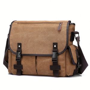 Bolsos cruzados de moda, bolso bandolera clásico de lona vegana para hombre - Product Image 1