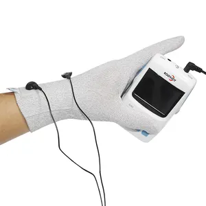 Conductive Electrode Massage Hand Wrap For Use With Tens Machine With Electrode Pads Lead Wires