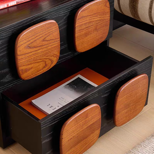 Hotel Quality Large Storage Modern Wooden Cabinet Space Saving Apartment Bedroom Nightstand Black Wood - Product Image 2