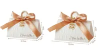 Coffret cadeau haute couture pour mariage et fiançailles Emballage de cadeau en triangle avec impression de gaufrage Doublure en éponge rigide
