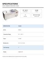 Bain-marie thermostatique numérique de précision RT-100C, 2 ouvertures, 30x16x12cm, 0.8kW, affichage LED pour usage en laboratoire