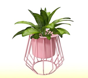 Maceta de metal de cuerpo grueso de alta calidad con superficie pintada a mano de acabado mate adecuada para la decoración del hogar moderna y étnica - Product Image 5