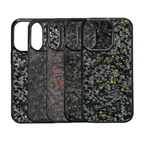 Business Gift Set Shockproof Matte Black Forged Carbon Friber Phone Case For Iphone 15 Pro Max Cases