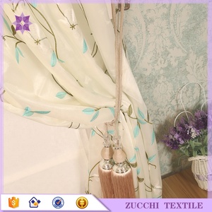 Polyester Room Divider <strong>Voile</strong> Embroidered Sheer Curtain <strong>Window</strong> Embroidery Sheer - Product Image 2