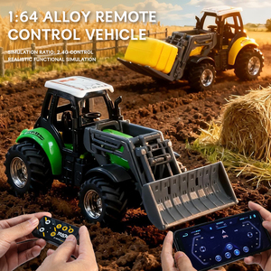 SJY-HG4-330 Tractor RC Agrícola 1:64, Mini Coche RC con Accesorios Delanteros/Traseros, Control por Aplicación 2.4G, Camión Eléctrico de Aleación, Juguete, Regalos de Cumpleaños - Product Image 3