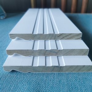 Venta al por mayor laminado MDF zócalo recubierto chapa de madera natural partido con piso - Product Image 3