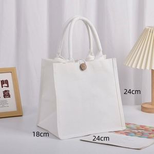 Wholesale Imaiwill Brand Fashion Size Lamination Natural Button Beach <b>Canvas</b> Shopping Tote Bags Custom Printing Logo - Product Image 6