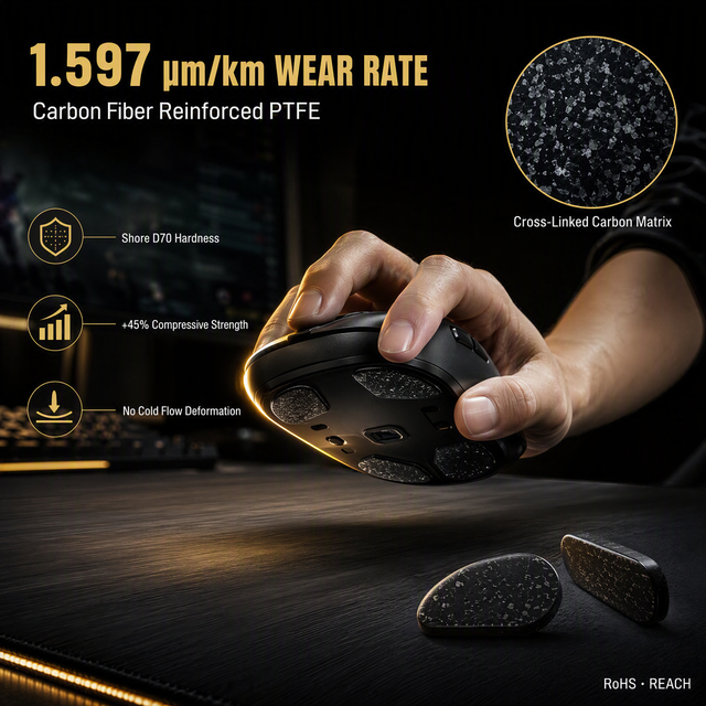 OEM Custom 100% PTFE Mouse Skates Feet Universal Replacement Ultra Smooth Glide, Rounded Edges for Logitech Razer Gaming Mouse