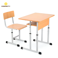 Ensemble bureau et chaise individuels réglables pour étudiant, mobilier scolaire moderne pour projets pédagogiques, service tout-en-un