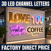 Enseigne lumineuse vintage personnalisée à lettres LED 3D, logo publicitaire pour devanture de magasin, IP65, café, boulangerie, clinique, mariage