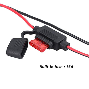 Cavo di Prolunga per Batteria Moto 12AWG con Connettore SAE a 2 Pin e Terminale ad Anello con Fusibile 15A Rivestimento in PVC Rosso/Nero 3ft/5ft - Product Image 3