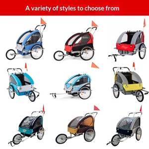 <span class=keywords><strong>Remolque</strong></span> de <span class=keywords><strong>Bicicleta</strong></span> Multifuncional para <span class=keywords><strong>Niños</strong></span>, Plegable, de Acero, con Doble Toldo, para Empujar con la Mano, para <span class=keywords><strong>Niños</strong></span> de 1 a 5 Años - Product Image 3