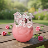 Mug à café isotherme moderne en verre borosilicate de haute qualité, forme tulipe, 350 ml, résistant à la chaleur, sans BPA, compatible micro-ondes et lave-vaisselle