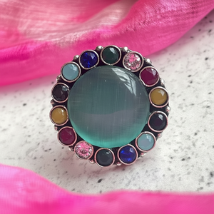 Monalisa Bague tendance en laiton pour femmes et filles Bijoux de fête en pierre personnalisable-Produit en vrac - Product Image 1