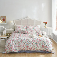 Drap de lit personnalisé 100 coton pour enfants, lot de 4 pièces en soie cartoon pour lit queen size