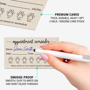 Tarjetas de recordatorio de cita veterinaria, suministros de oficina con estampado de pata para el cuidado de perros, cuidado de mascotas, chequeos, vacunas - Product Image 3