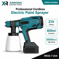 Pistola de Pintura Eléctrica Inalámbrica de 21V con Batería de Iones de Litio, Recipiente de 800ml, Pulverización Fina para Muebles, Paredes y Bricolaje