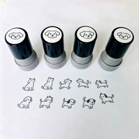 Tampon encreur rond coloré personnalisé HA23, motif phoque mignon, impression numérique, en plastique, pour décoration, vente en gros