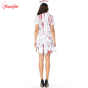Fête d'halloween sexy <span class=keywords><strong>sanglante</strong></span> <span class=keywords><strong>infirmière</strong></span> zombie <span class=keywords><strong>costume</strong></span> de cosplay pour les femmes filles fantaisie robe/ - Product Image 1