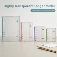 Protège-cahier/album photo souple en PVC transparent à double boucle, format mini A5/A6/A7/M5, avec reliure à 6 trous colorée pour feuilles mobiles – Idéal comme cadeau