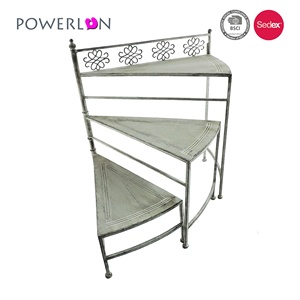 Estante <span class=keywords><strong>de</strong></span> almacenamiento <span class=keywords><strong>de</strong></span> 3 escaleras con soporte para plantas <span class=keywords><strong>de</strong></span> metal - Product Image 2