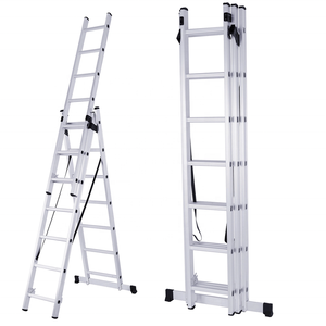 Tuyệt Vời Chất Lượng Cao EN131 3 Phần An Toàn Nhôm Mở Rộng Gấp Kết Hợp Thang - Product Image 1