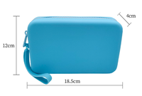 Sac de maquillage en silicone moderne et écologique, grand volume, facile à nettoyer, pochette de rangement pour voyage et extérieur, imperméable, cosmétique