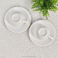 Tasse à café en forme de fleur simple, 2 tasses, 2 assiettes, cadeau pour la maison, le bureau, les affaires, pour couple