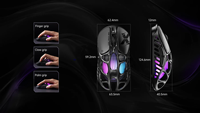 Ratón Inalámbrico para Juegos GravaStar Mercury X de 2.4GHz, 32,000 DPI, Sensor PAW3950, Frecuencia de Actualización de 1000Hz, 49g, Ergonómico y Ligero