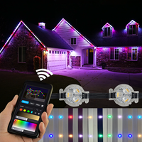 HRSYT DC24V Tira de Luces LED Inteligentes Decorativas para Exteriores de Navidad, RGBW LED RGB, Fuente de Luz Puntual Permanente