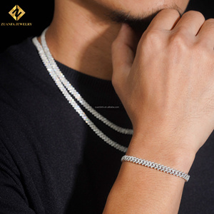 Precio al por mayor: Cadena y pulsera cubanas de moissanita de 5 mm para hombre, estilo hip hop, con diamantes VVS, pulsera cubana de plata 925. - Product Image 5