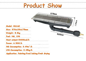 Quemador/Calentador Industrial de <span class=keywords><strong>Gas</strong></span> con Calefacción Infrarroja y Termostato para Horno de Secado Industrial y <span class=keywords><strong>Estufa</strong></span> Industrial HD162 - Product Image 2