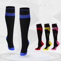 Chaussettes de sport respirantes en tricot avec logo personnalisé, pour marathon, course à pied, genouillères, séchage rapide, compression, pour femmes