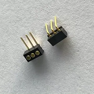 1.27mm 3pin Pogo Pin Connector right angle brass spring laoded female ball plunger magnetic pogo pin connector