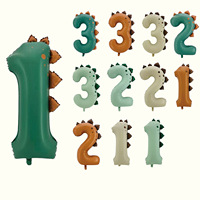 Ballon en aluminium chiffre dinosaure 40 pouces, tridimensionnel, pour décoration de fond de fête d'anniversaire garçons et filles