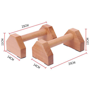 Barre di supporto elasticizzato con staffa <span class=keywords><strong>Push</strong></span>-<span class=keywords><strong>Up</strong></span> a doppia asta in legno personalizzate per flessioni in piedi - Product Image 2