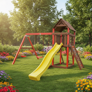 Su misura Per Bambini parco giochi All'aperto Scivolo di legno playhouse - Product Image 2