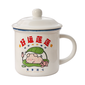 Creative Fun Office Home 400Ml Humorous Chinese Patterns Mugs Breakfast <b>Cup</b> Ceramics <b>Personalised</b> Mug With Lid - Product Image 6