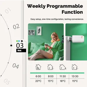 Bssy หม้อน้ำควบคุมอุณหภูมิอัจฉริยะผึ้งอัจฉริยะ TRV โปรแกรมได้แอปควบคุมอุณหภูมิระยะไกลรองรับ Alexa Google Home - Product Image 4