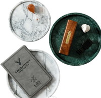 Plateau de service en marbre personnalisé, écologique, pour hôtels, fêtes, décoration intérieure, plats et assiettes