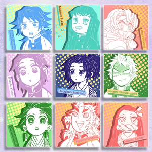 Sous-verres en céramique Anime, dessin animé japonais, carrés, absorbants, boîte mystère, lot en gros - Product Image 4