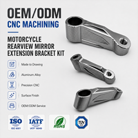 Kit de support d'extension de rétroviseur en alliage d'aluminium anodisé usiné CNC pour pièces de carrosserie de moto