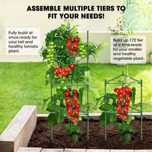 3-Pack 140cm Pliable Eco-Friendly Tomato Support Cage Outil de Jardin en Plastique et Cages à Plantes en Acier - Product Image 4